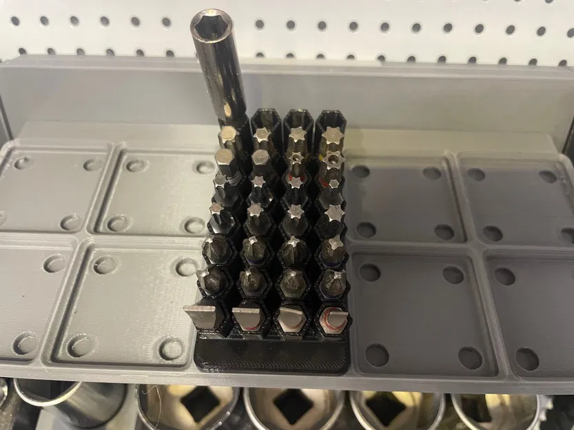 Khay giữ hex bit Gridfinity bin 1x2 - Image 1