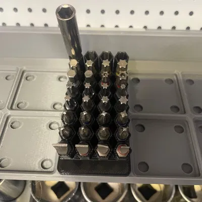 Khay giữ hex bit Gridfinity bin 1x2