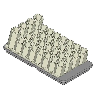 Khay giữ hex bit Gridfinity bin 1x2
