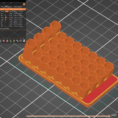 Khay giữ hex bit Gridfinity bin 1x2