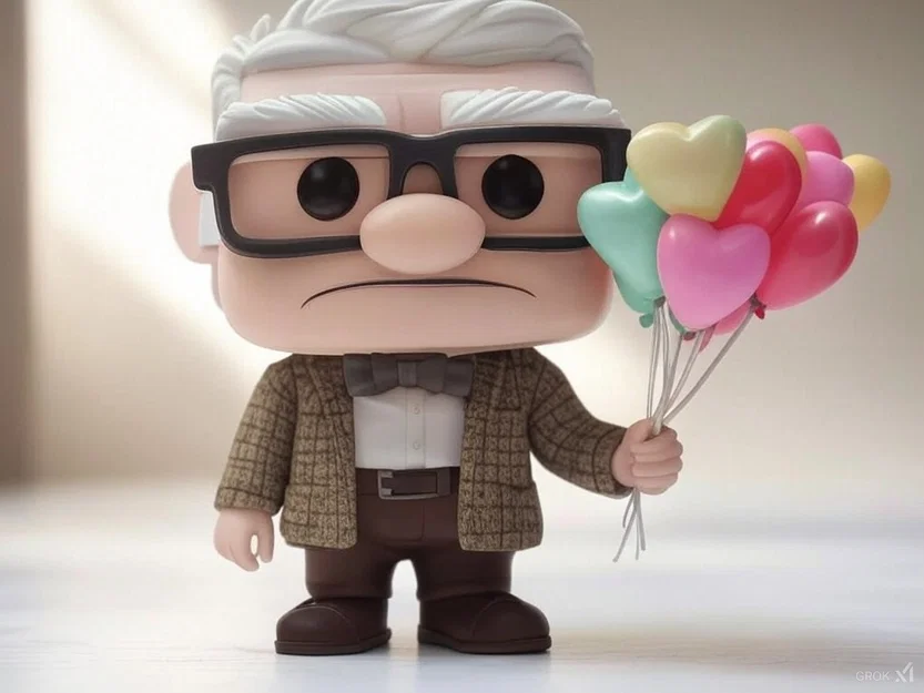 Grandpa UP Valentine Love Heart Balloons Carl Fredricksen - Image 1