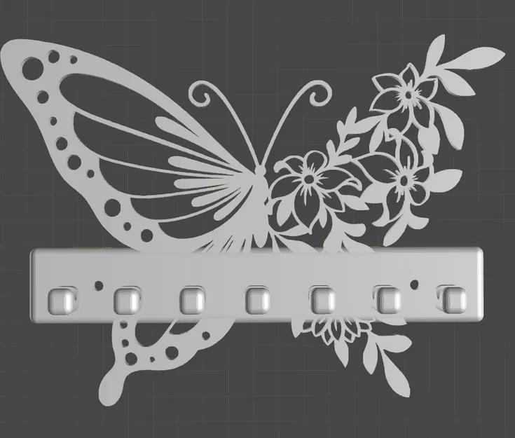 Móc Treo Chìa Khóa Hình Bướm Hoa Nghệ Thuật - Image 1