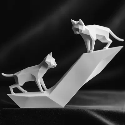 Tượng Mèo Đùa Giỡn (Playing Cats Sculpture)