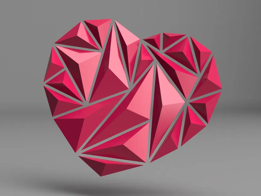 Trái Tim Kim Tự Tháp 3D Độc Đáo - Quà Tặng Valentine Ấn Tượng - Image 1