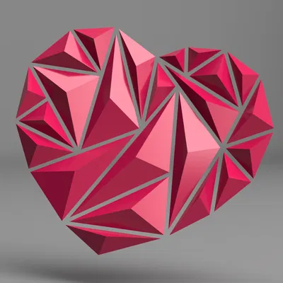 Trái Tim Kim Tự Tháp 3D Độc Đáo - Quà Tặng Valentine Ấn Tượng