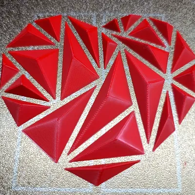 Trái Tim Kim Tự Tháp 3D Độc Đáo - Quà Tặng Valentine Ấn Tượng