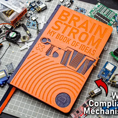 Bìa sách in 3D có khóa nam châm + compliant mechanisms