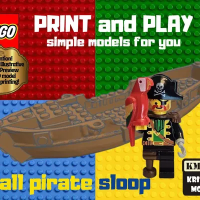 Thuyền Cướp Biển Tí Hon Phong Cách LEGO - Mô Hình In 3D