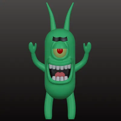 Mô Hình 3D Plankton - Nhân Vật SpongeBob Cho Người Hâm Mộ