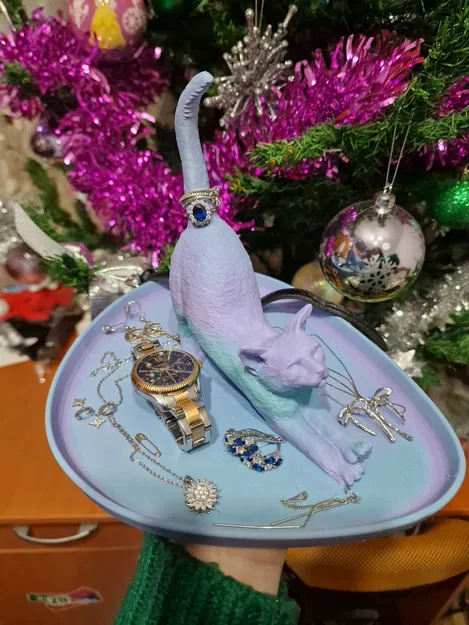 Kệ để nhẫn hình mèo kèm khay - BIG STRETCH (Quà tặng bạn gái) - Image 1