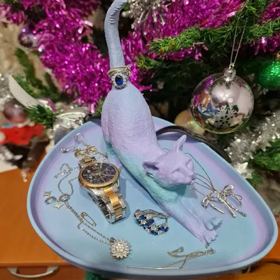 Kệ để nhẫn hình mèo kèm khay - BIG STRETCH (Quà tặng bạn gái)