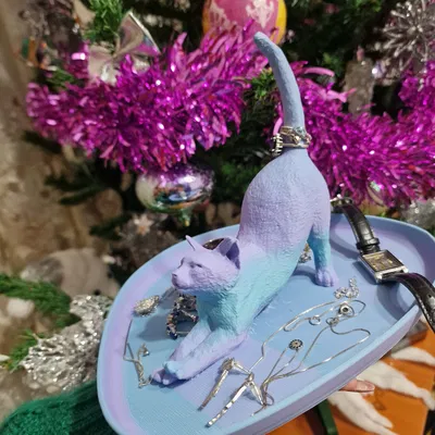 Kệ để nhẫn hình mèo kèm khay - BIG STRETCH (Quà tặng bạn gái)