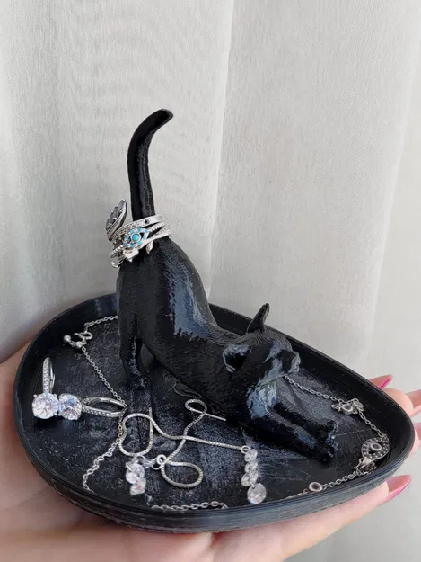 Kệ để nhẫn hình mèo kèm khay - BIG STRETCH (Quà tặng bạn gái) - Image 3