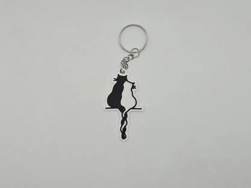 Móc Khóa Mèo Nghệ Thuật Độc Đáo Cho Phụ Kiện Thêm Xinh - Image 1