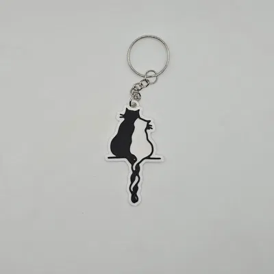 Móc Khóa Mèo Nghệ Thuật Độc Đáo Cho Phụ Kiện Thêm Xinh