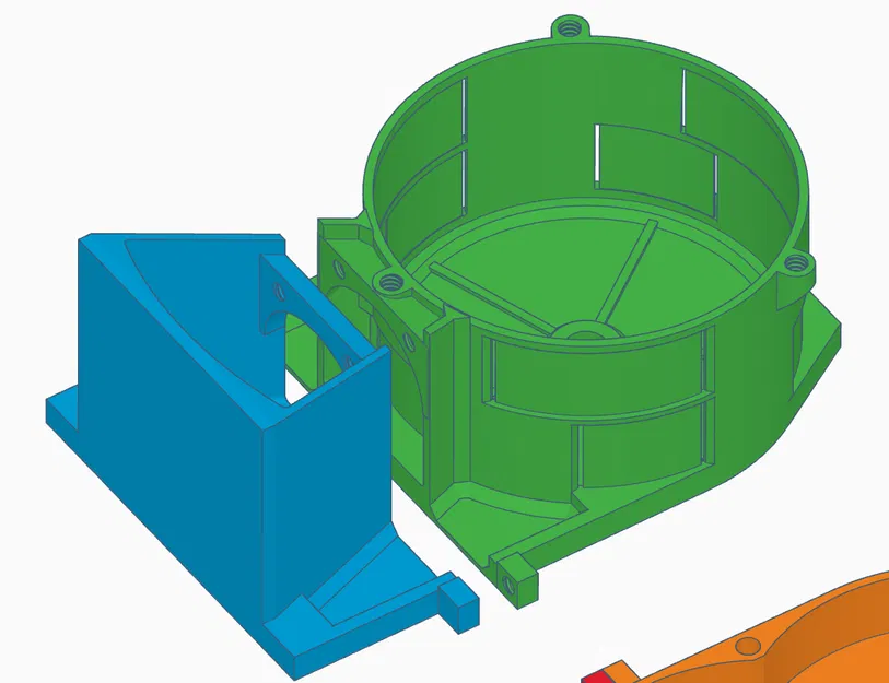 Vỏ SrHa_Gehaeuse dạng module cho Air Raid Siren quay tay, cho máy in 3D nhỏ - Image 3