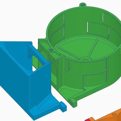 Vỏ SrHa_Gehaeuse dạng module cho Air Raid Siren quay tay, cho máy in 3D nhỏ