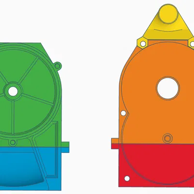 Vỏ SrHa_Gehaeuse dạng module cho Air Raid Siren quay tay, cho máy in 3D nhỏ