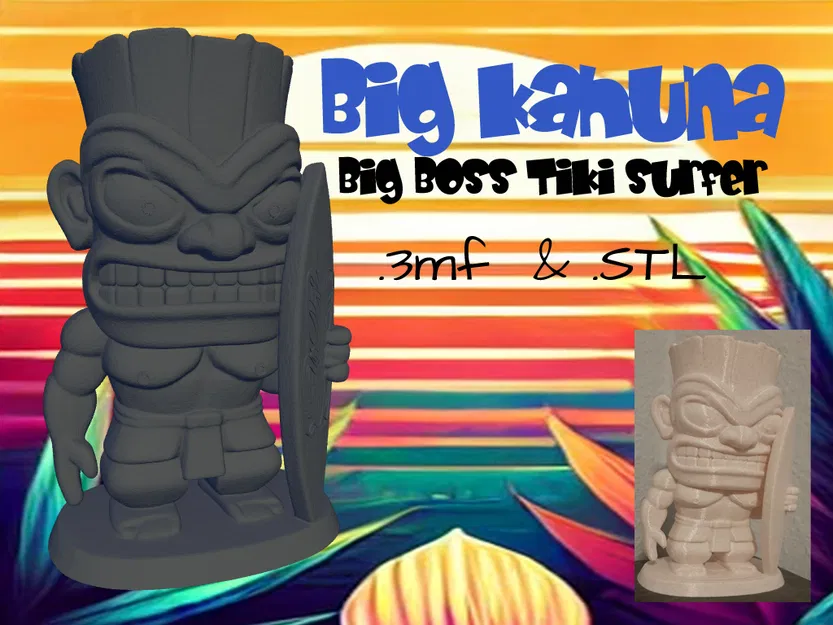 Tượng Tiki Big Kahuna Lướt Ván - Mô Hình Trang Trí Độc Đáo - Image 1