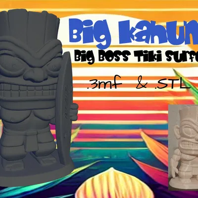 Tượng Tiki Big Kahuna Lướt Ván - Mô Hình Trang Trí Độc Đáo