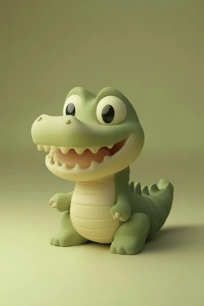 Mô Hình 3D Cá Sấu Con Kawaii Đáng Yêu - Image 1