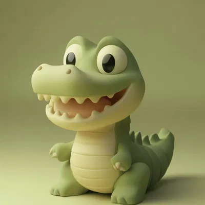 Mô Hình 3D Cá Sấu Con Kawaii Đáng Yêu