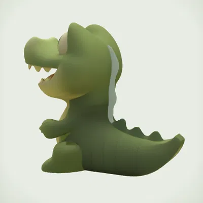 Mô Hình 3D Cá Sấu Con Kawaii Đáng Yêu