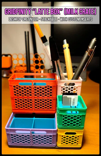 Gridfinity “Latte Box” (Milk Crane) - Khay/Box sắp xếp bàn làm việc - Image 3