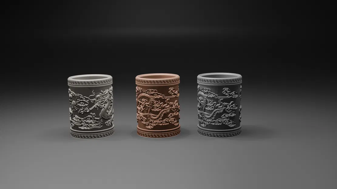 Ống đựng bút hình Rồng (Dragon pencil holder) - Image 1