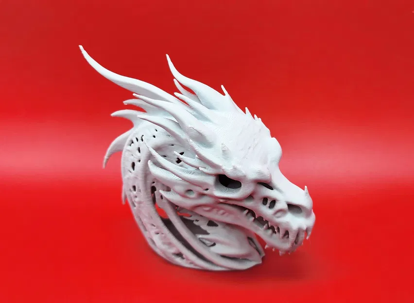 Tượng Đầu Rồng Khung Xương Nghệ Thuật 3D - Image 2