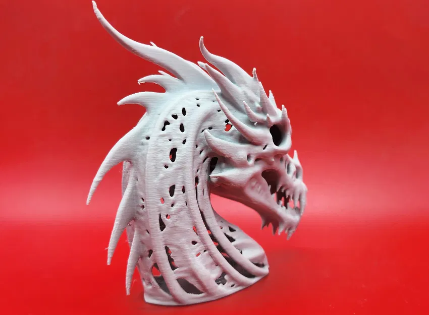 Tượng Đầu Rồng Khung Xương Nghệ Thuật 3D - Image 3