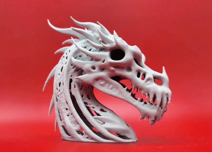 Tượng Đầu Rồng Khung Xương Nghệ Thuật 3D - Image 5