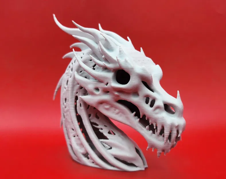 Tượng Đầu Rồng Khung Xương Nghệ Thuật 3D - Image 6