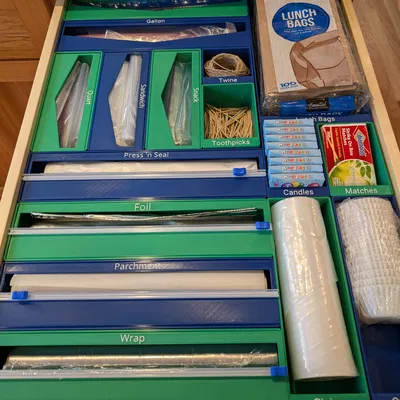 Hộp Gridfinity cho Ziplock, Wrap và Đồ Lặt Vặt Trong Bếp