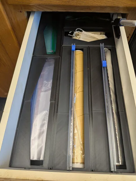 Gridfinity 4x2 Ziplock & 2x8 Plastic Wrap có gờ đỡ lưỡi cắt - Image 1