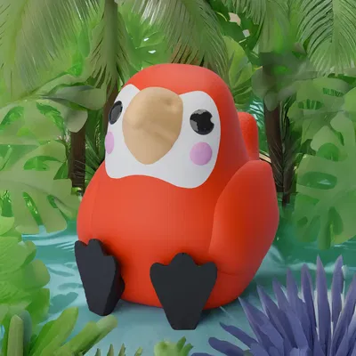 Móc khóa Vẹt Đỏ - Không Cần Support