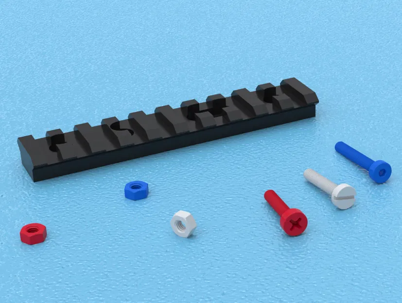 Bộ STL Hardware Parts: Picatinny Rail & Bu lông/Đai ốc M4 - Image 2