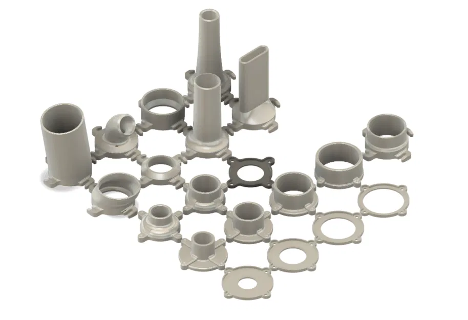 Bộ coupler ống hút bụi/máy hút cho Bosch/DeWalt 1.5–3in - Image 2