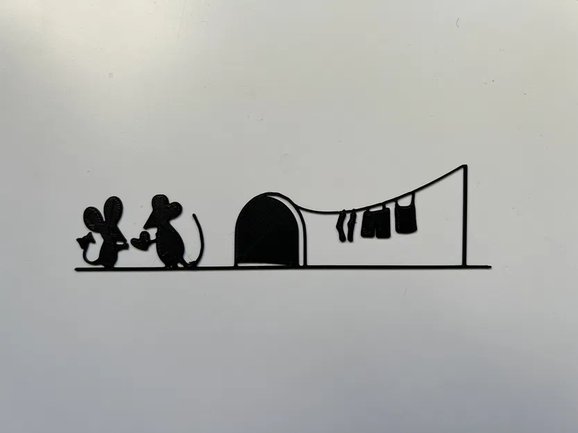 Life of Mice Wall Art #1 - Tranh treo tường silhouette chuột - Image 1