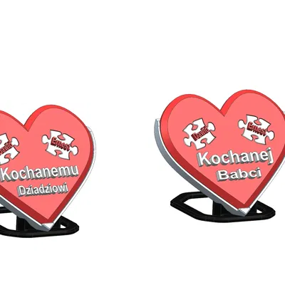 Dzień Babci i Dziadzia Serce Puzle – Trái tim puzzle tặng Bà & Ông