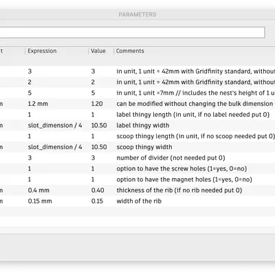 Hộp Gridfinity Parametric Dễ Dùng (Fusion360) – Easy Gridfinity Parametric Box