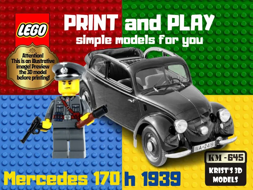 Mô Hình LEGO Xe Mercedes 170H (1939) - Tái Hiện Xe Cổ Điển - Image 1