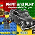 Mô Hình LEGO Xe Mercedes 170H (1939) - Tái Hiện Xe Cổ Điển - Thumbnail 1