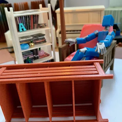 Kệ sách Mission/Craftsman tỉ lệ 1:12