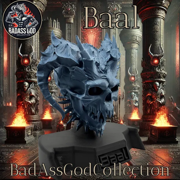 Baal Skull / Baal Schädel – Mô hình sọ Baal kèm bệ đỡ - Image 1