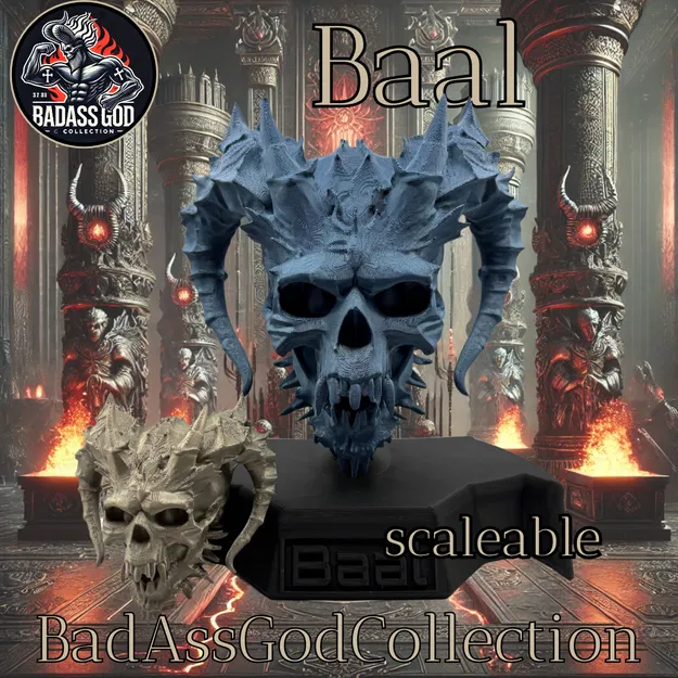 Baal Skull / Baal Schädel – Mô hình sọ Baal kèm bệ đỡ - Image 3
