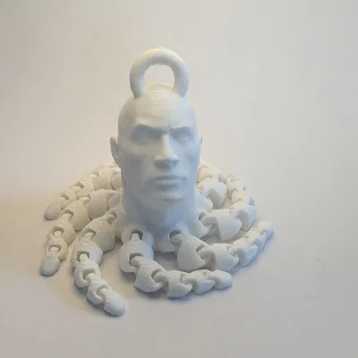 Móc Khóa Rocktopus 3D: Đầu "The Rock" Kết Hợp Bạch Tuộc