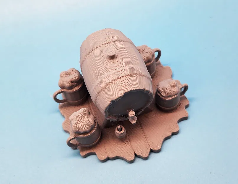 Mô Hình Thùng Rượu và Cốc Bia Mini 3D - Image 2