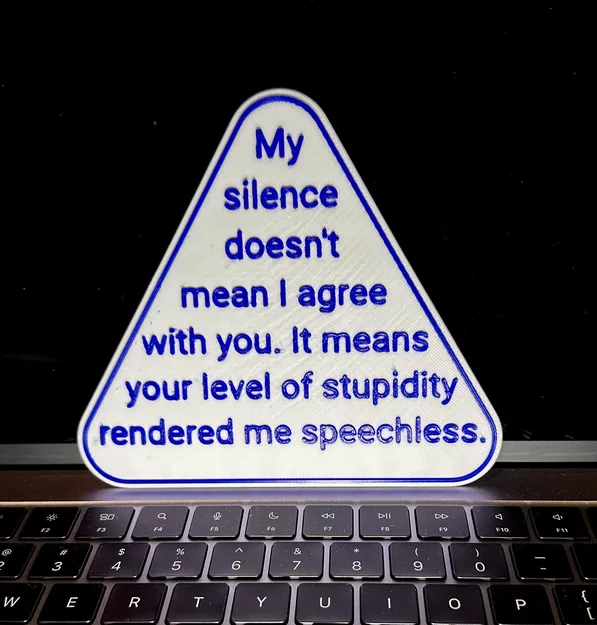 Biển Báo "Sự Im Lặng Của Tôi" Đa Sắc In 3D - Image 1