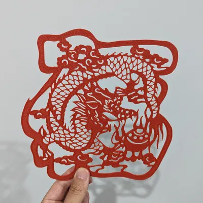 Mẫu Trang Trí Tết Con Rồng 3D - Mang May Mắn Đến Nhà